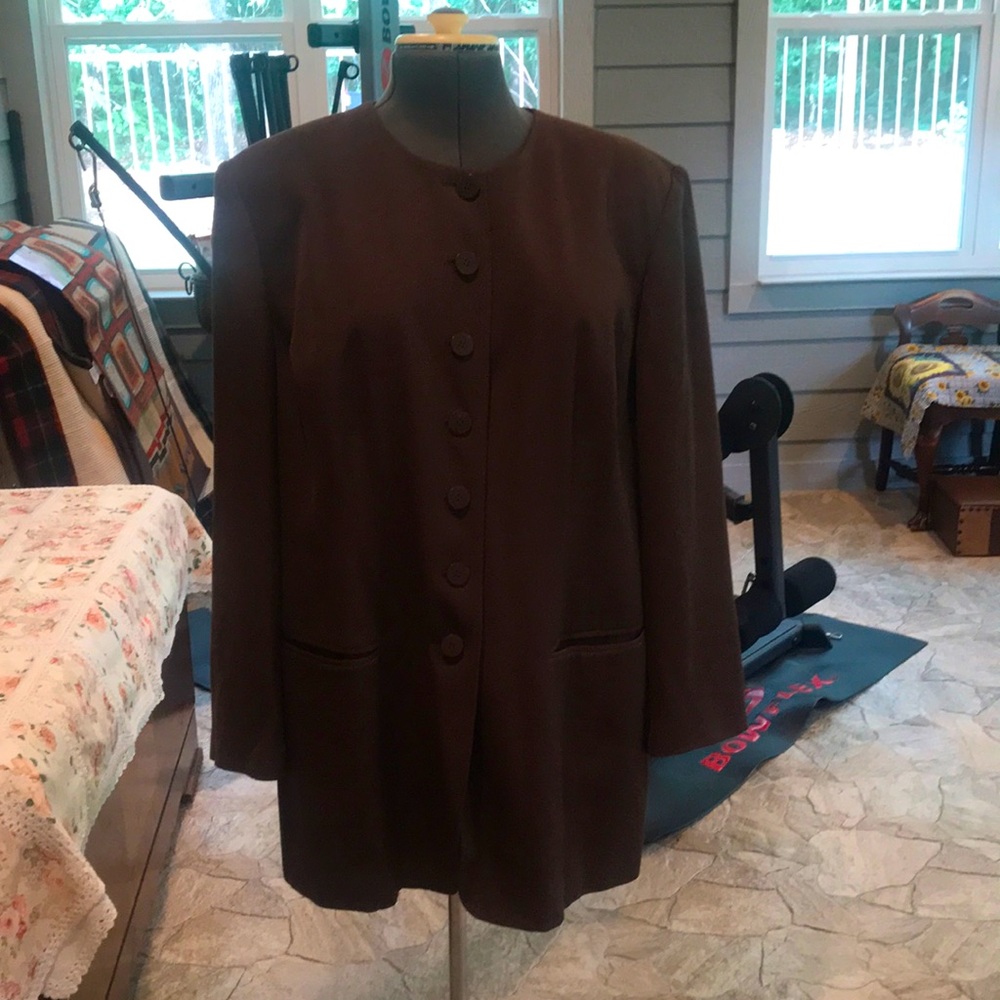 Chaus Brown Lined Jacket Size 18W